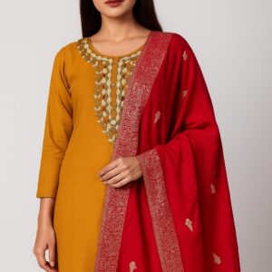 Kurti pant set with banarasi style duppata